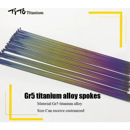 MTB Titanium Bicycle spokes Accessories bmx Road Mountain Bike Wheel Group Spoke 2.0 Elbow Straight Pull Titanium spoke nipples