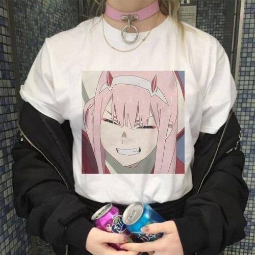 SUNOWE Kawaii Anime Darling In The Franxx Harajuku Zero TWO Beautiful Girl Cartoon Print Casual Summer Male Female T-shirt