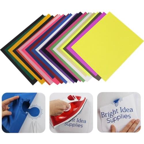 SUNICE 11lot 21cmx30cm Mix Color Heat Transfer Vinyl Iron On T-Shirt Clothing Handmake HTV Decoration PU
