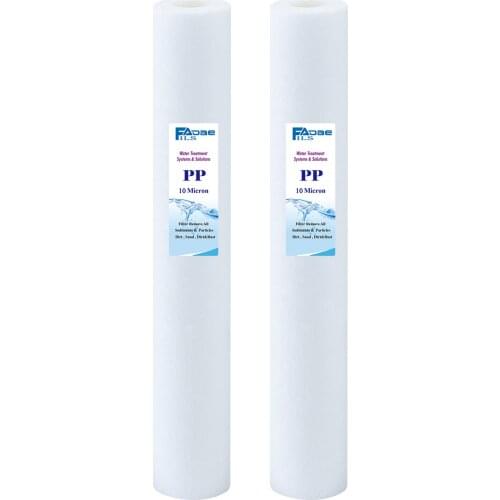 Dirt Rust Sediment Water Filter 10 Micron Replacement Cartridges, 2.5 x 20 Inch Melt Blown, Set of 2