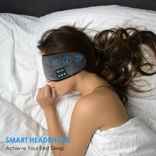 High Quality Wireless Bluetooth Stereo Eye Mask Earphone Headphones Sleep Music Headset EK-New