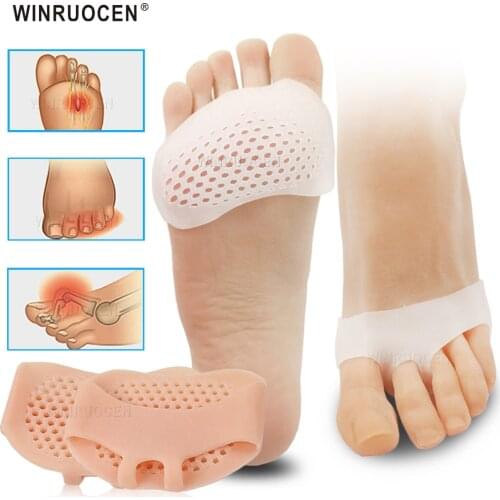 WINRUOCEN Silicone Gel Pads Insoles For Women Shoes Breathable Health Forefoot High Heel Shoes Protector Pain Insert Accessories