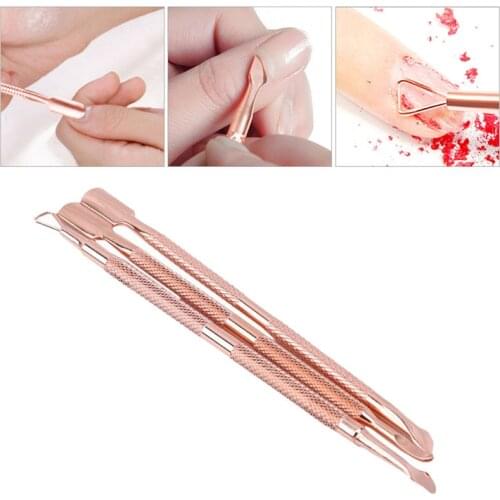 DIY Nail Art Tools Kit 3PCS/Set Rose Gold Nail Cuticle Pusher Clipper Scissor Nipper Tweezer Picker Stainless Steel Manicure