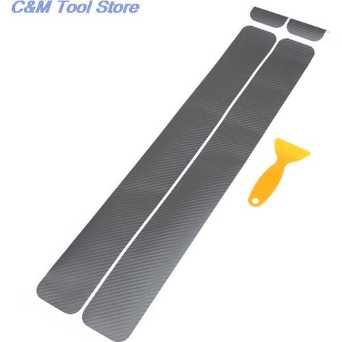 4 Pack Autoparts Kick Guard Threshold Car Door Sill Protector Sticker 3D Carbon Fiber Pedals Guards Anti-kick Scratch Door