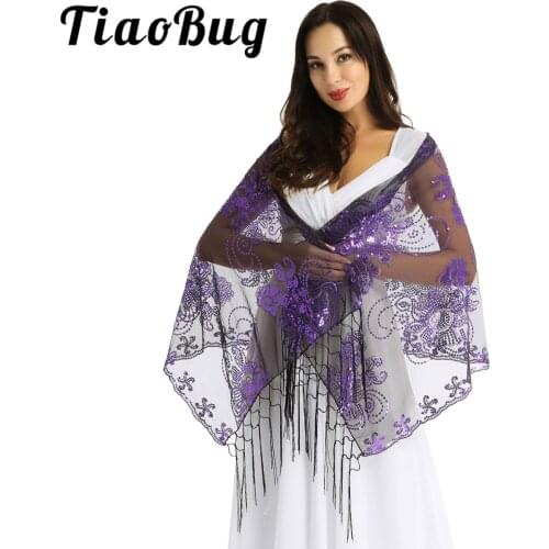 Women Ladies Retro Vintage 1920s Glittering Scarf Mesh Sequin Wedding Cape Fringed Evening Shawl Wrap for Wedding Bridesmaid