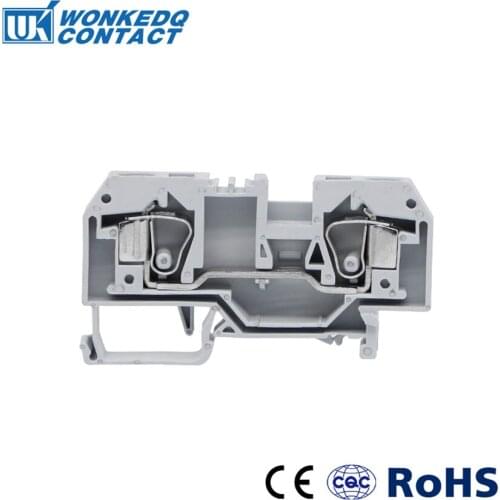 10Pcs 284-901 Connector DIN Mount Spring Cage Connection Terminal Blocks 2 Conductor through