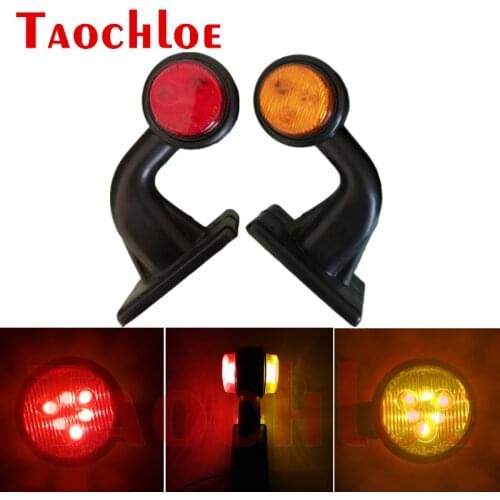 2Pcs LED 12V 24V Parking Lights Truck Tractor Trailer Position Marker Lamps Red Amber Side Clearance Light 10V - 30V