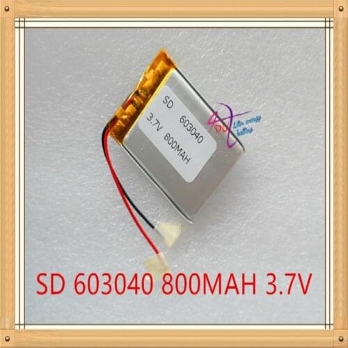 3.7V 800mAh 603040 Lithium Polymer Li-Po li ion Rechargeable Battery cells For Mp3 MP4 MP5 GPS mobile bluetooth