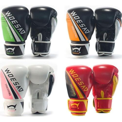 6-12OZ Children Adult MMA Muay Thai Boxing Gloves Kickboxing Fight Wushu Punching Bag Mittens Men Woman Sports Equipment DEO
