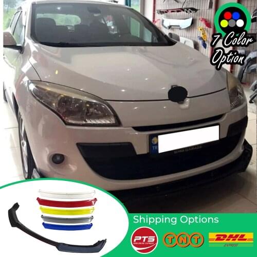 For Renault Megane 3 Accessories Car Front Bumper Lip 3 pcs Black Splitter Diffuser Lip Body Kit Spoiler Bumpers