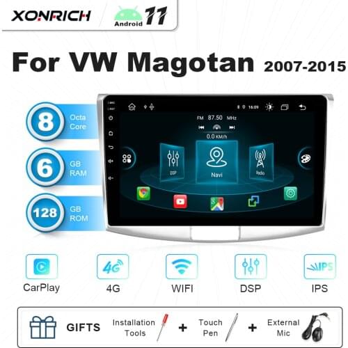 RAM 6GB ROM 128GB Android 11 Car Radio For VW/Volkswagen/Magotan/Passat B6 B7 No 2 Din Autoradio IPS Multimedia DSP GPS Carplay