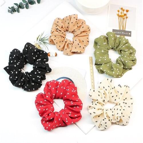 Free shipping Fashion women lovely dot Hair bands fresh hair scrunchies girls korea style hair Tie Accessories Ponytail Holder
