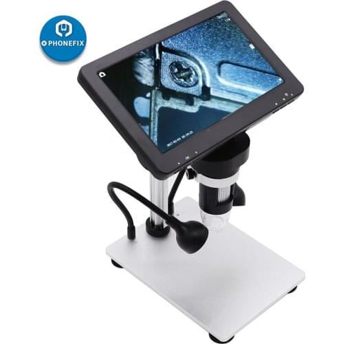 1200X Digital Microscope with 7 Inch Screen Bracket 8 LED light HD DM9 industrial magnifier Camera for phone Soldering Repair