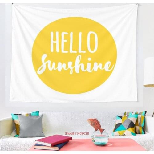 Hello Sunshine tapestry More Size home living room bedroom decorative wall blanket