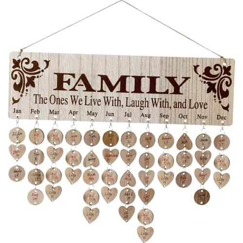 Wood Birthday Reminder Boards Plaque Sign Family&Friend DIY Calendars