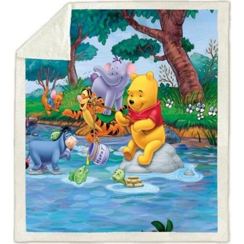 Disney Cute Winnie Bear Pet Tigger Baby Plush Blanket Baby Girls Boys Kids Gift Throw Sofa Bed Cover Bedding Single Twin Size