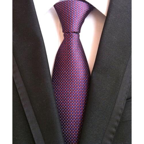 8cm Designer Spots Neck Ties Purple with Red Dots