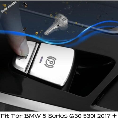 Lapetus Interior "P" Stalls + Auto Hold Button Electronic Handbrake Frame Cover Trim Matte For BMW 5 Series G30 530I 2017 - 2020