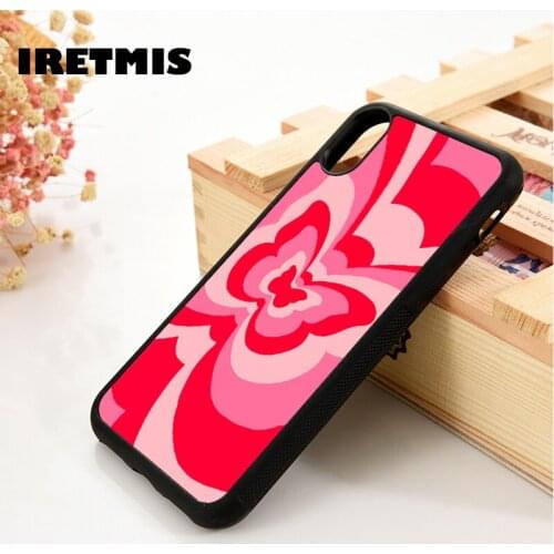 Iretmis 5 5S SE 6 6S Phone Case Cover for iPhone 7 8 Plus X Xs 11 12 MINI Pro Max XR Butterfly Pattern Heart Love Infinity Red