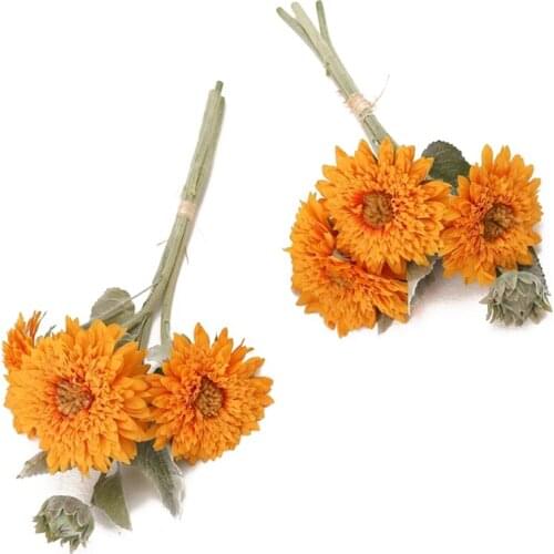 Artificial Flowers Fake Silk Sunflowers Bouquets for Table Arrangements Home Kitchen Office Windowsill Decoration