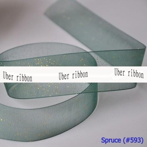 [IuBuFiGo] 1-1/2" (38mm) Gold Glitter Ribbon Organza Sparkle Ribbon Decoration 100yard/lot Free Shipping
