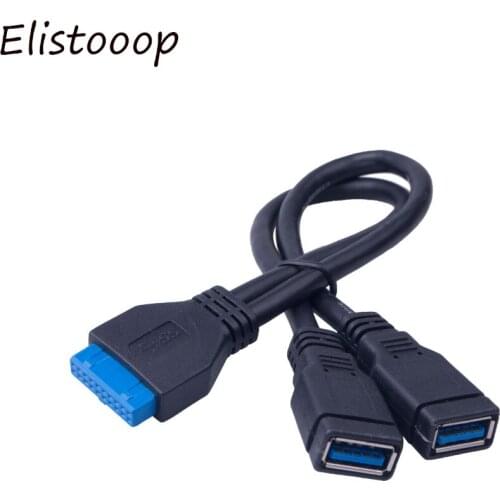 Female to Male USB 3.0 to Motherboard 20pin Header Cable 2 ports USB to 1 Port 20pin Extender Cable for Front Panel