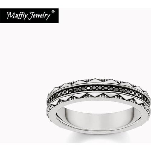 Ring Hieroglyphic Ornaments With Black Stones 2021 Brand New Fine Woman Man Jewelry 925 Sterling Silver Vintage Egyptian Bijoux