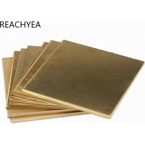 H62 Brass Sheet Thickness 0.5/0.8/1/2/3/4*100*100mm Brass Plate Customized Size CNC Frame Model Mould DIY Contruction Brass Pad