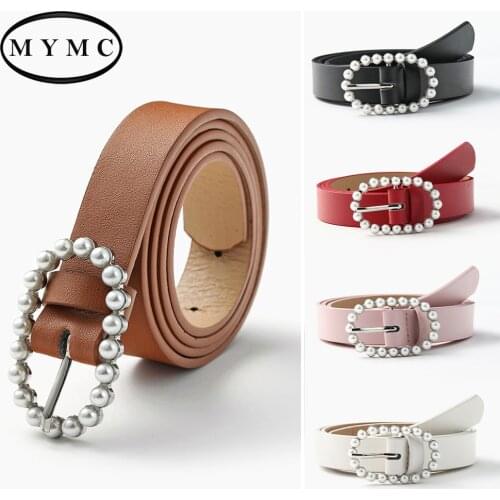 Hot Sales Ladies Wild Pearl Belt Fashion Pin Buckle Waistband Jeans Dress Belts