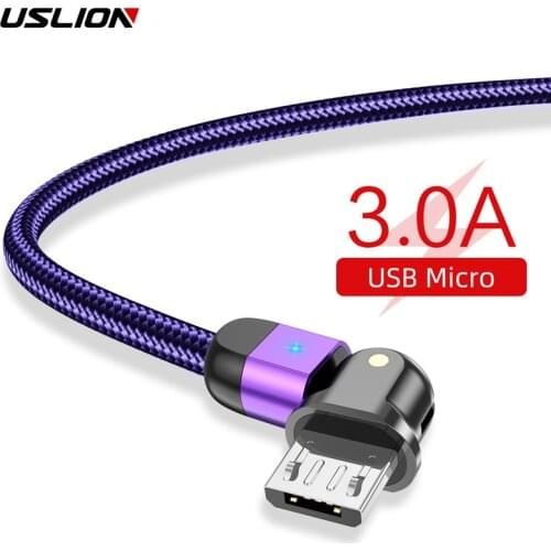 USLION Micro USB Cable 180 Rotation Charging Cable for Xiaomi Redmi 3A Fast Charging Cord for Samsung Android Data Cable