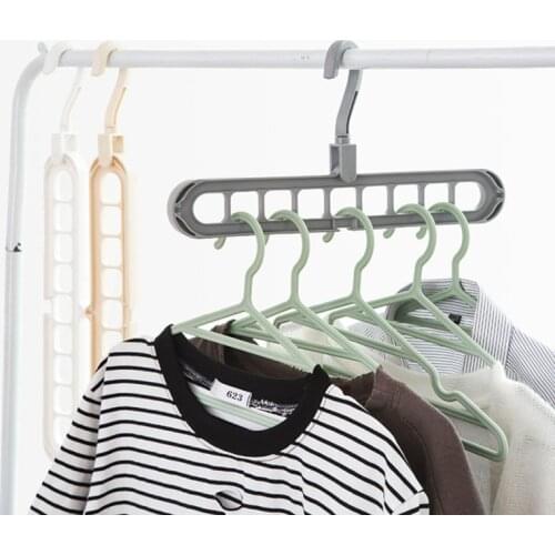 Multi-port Plastic Drying Rack Drying Rack Nine-hole Rotating Multi-function Folding Hanger Scarf Clothes Storage Rack TSLM1