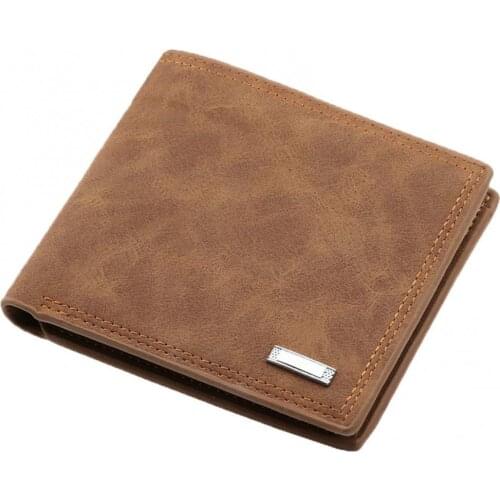 Men Retro Faux Leather Multi Slots Short Wallet Credit Card Purse Cash Holder