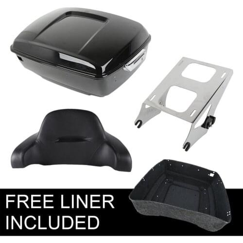 Motorcycle King Trunk Backrest Chrome Mounting Kit For Harley Touring Tour Pack Road King Electra Glide Street Glide 2014-2020