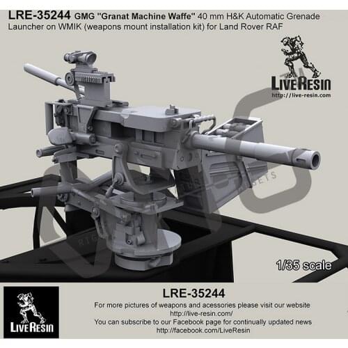 [Scale Model Kit] Live Resin LRE-35244 1/35 GMG "Granat Machine Waffe" 40 mm H&K Automatic on WMIK for Land Rover RAF