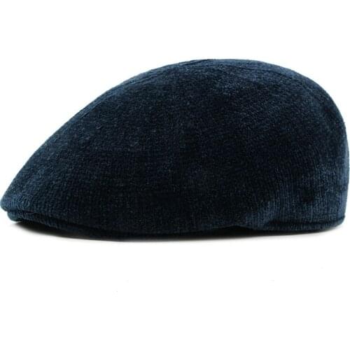 New Top Quality Chenille Material Knitted Hats Female Vintage Beret For Girls Lady Beanies Winter Berets For Womens Beanie