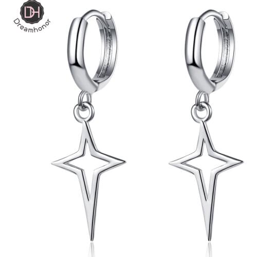 Dreamhonor New Arrival Fashion Hip Hop Ear Buckle Cross Polaris Drop Earrings Korean Elegant Women Earrings Jewelry