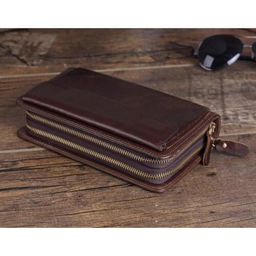 New Luxury Genuine Leather Men Wallet Cow Leather Purse Women Coin Bag Money Clip Fashion Man Clutch Leather Wallet Purses