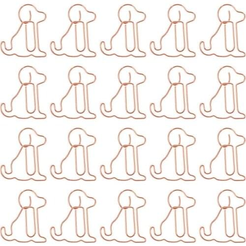 25pcs Creative Clips Lovely Dog Shaped Paper Clips Office Supplies
