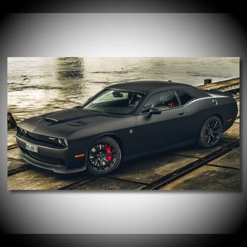 Supercar Posters Dodges Challenger Hellcat Black CarVehicle Picture Canvas Painting Wall Art Prints Modern Home Room Decorations