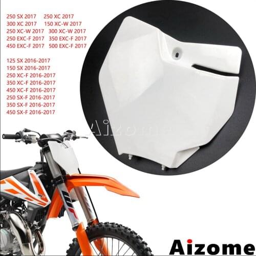 Motorcycle Dirt Bike Plastic Front Name Number Plate For EXC SX XC-F SX-F 125 150 250 300 350 450 2016-17 MX White Number Plate
