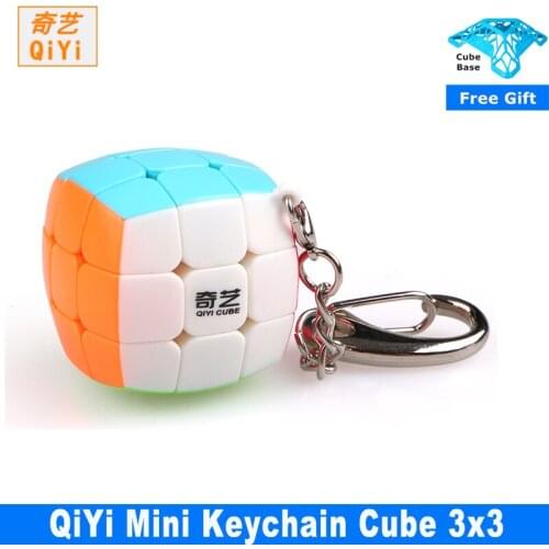 QiYi Mini Keychain Cube 3x3 Pendant Small Speed Cube Puzzle Toys Chain Key Ring Mini Magic Cube 3x3x3