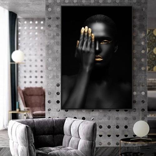 SELFLESSLY ART Black Girl Modern Decorative Posters Canvas Paintings For Living Room,Bedroom Wall Art Canvas Prints Unframed