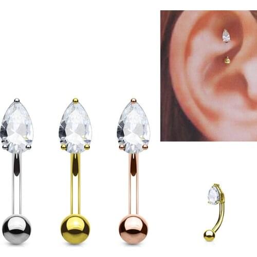 1pc 16G 316L Surgical Steel Ear Cartilage Tragus Helix Piercing Stud Earrings eyebrow Body Piercing Jewelry