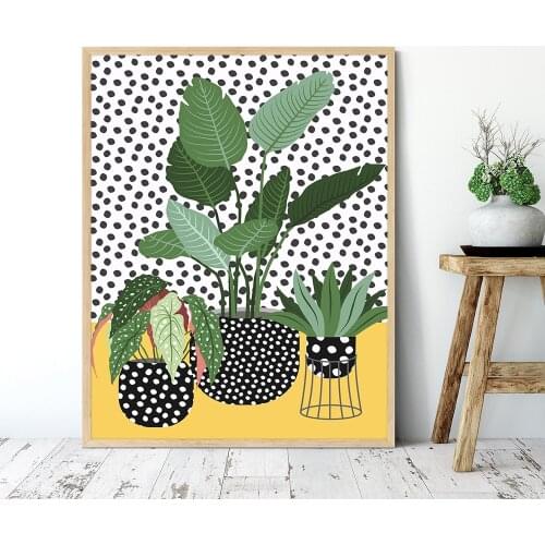 Nordic Quirky Plants Canvas Painting Botany Posters And Prints Spots Living Room Bedroom Wall Art Pictures In Vases Home Decor