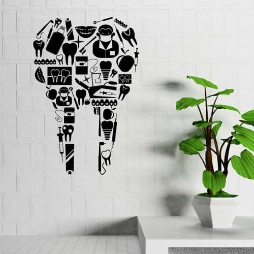 Dental Clinic Wall Decal Tooth Dentist Doctor Hospital Pharmacy Interior Decor Vinyl Door Window Stickers Creative Mural M947