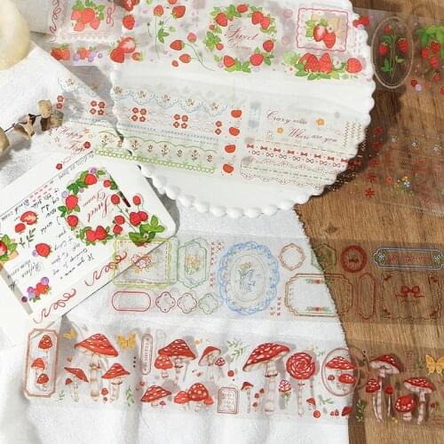 Vintage Washi tape pet transparency Embroidery Flower Scrapbooking Album diy handmade decoration sticker maskingtape paper