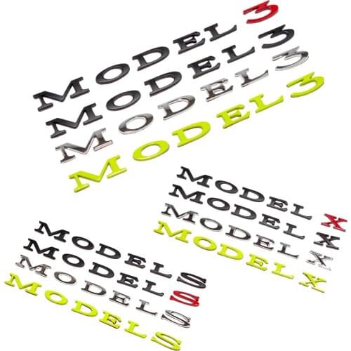 Vxvb For Model 3 S X Three 2021 Logo Letters Tail Letter Label Car Accessories Model3 ModelS ModelX Sticker 2020 Tesla Model 3