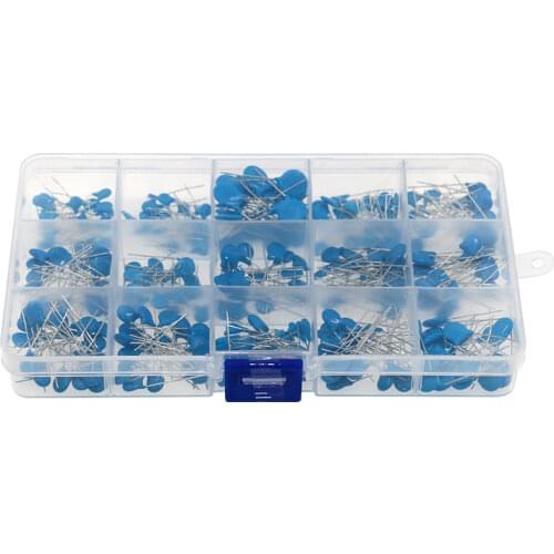 300Pcs/Box 15Value x 20pcs 1KV 2KV 3KV High Voltage Ceramic Capacitors Assortment Assorted Kit