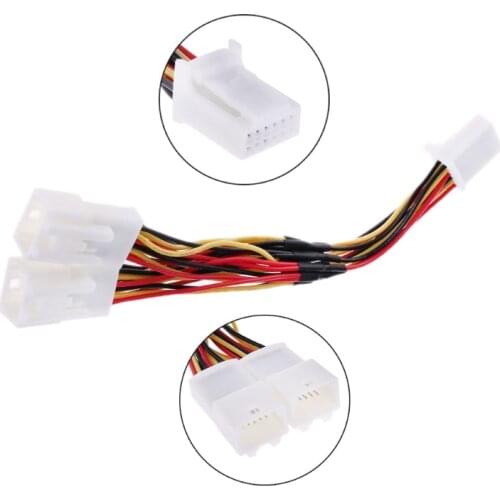Y Cable Splitter Adapter 6+6 Plug for Audio Navi AUX CDC Tuning for Toyota Lexus