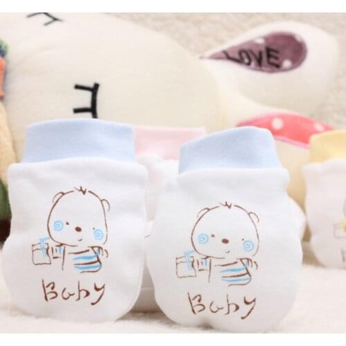 Cartoon Pattern Anti-grasping Gloves Four Seasons Newborn Safety For Newborn Protection Face Baby Mitten